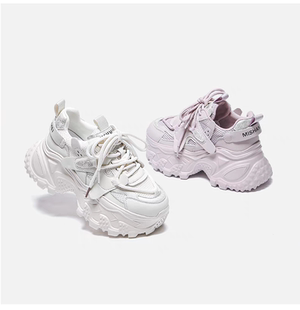 厚底老爹鞋女鞋早春季新款今年爆款增高白色百搭休闲透气运动鞋子