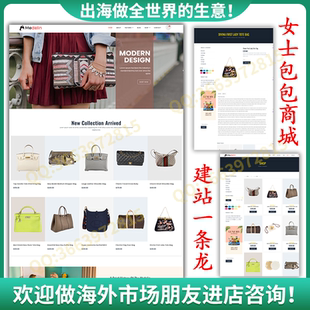 跨境电商系统搭建女士包包英文购物商城 独立站建站 WP外贸多语言