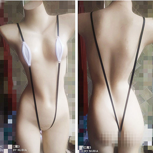 月工高叉泳衣2点式高弹力男女