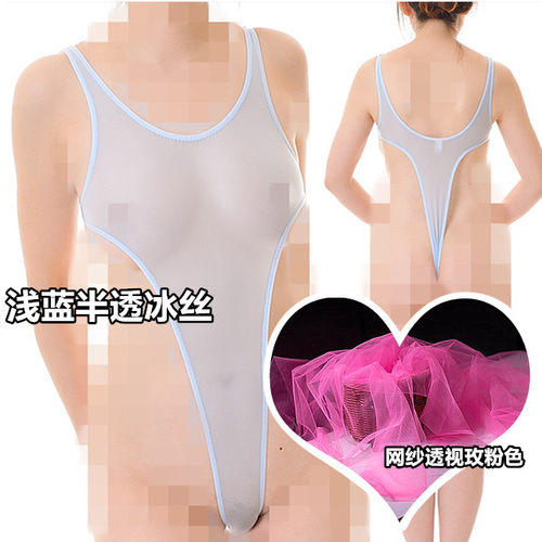 单层凸点明显透视丁字赛高泳衣