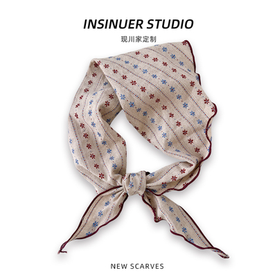 石原里美【法式慵懒】碎花三角巾