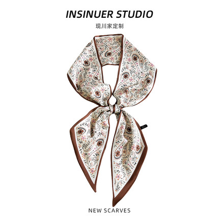 INSINUER【石原里美】腰果小丝巾长条女生百搭细窄复古飘带绑头发