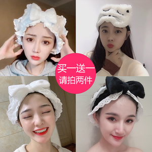 超仙日系可爱宽边蕾丝花边女洗脸网红束发带蝴蝶结卸化妆ins发箍