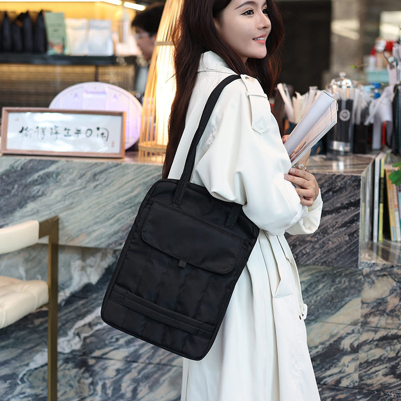 适用笔记本电脑包14寸女高颜值单肩包多用托特简约苹果macbookair/pro13.3联想华为16内胆