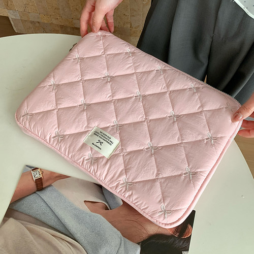 笔记本电脑包14寸蝴蝶结粉色13寸