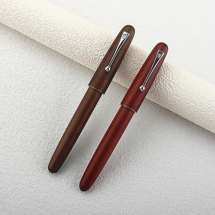 金豪9035木质钢笔螺旋笔帽成人办公硬笔书法练字钢笔学生书写钢笔