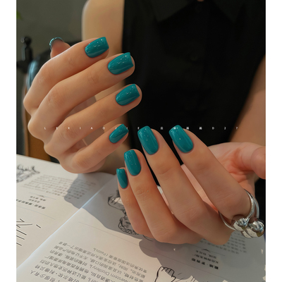 乐小姐云朵画画D27宝石孔雀蓝显白冷艳美甲专用光疗甲油胶需烤灯