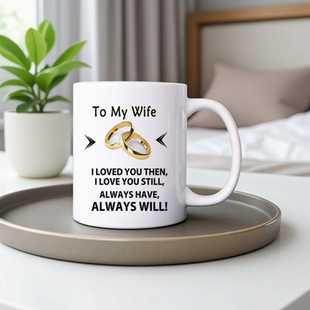 husband coffee mug 夫妻結(jié)婚紀(jì)念日主題陶瓷馬克杯 wife