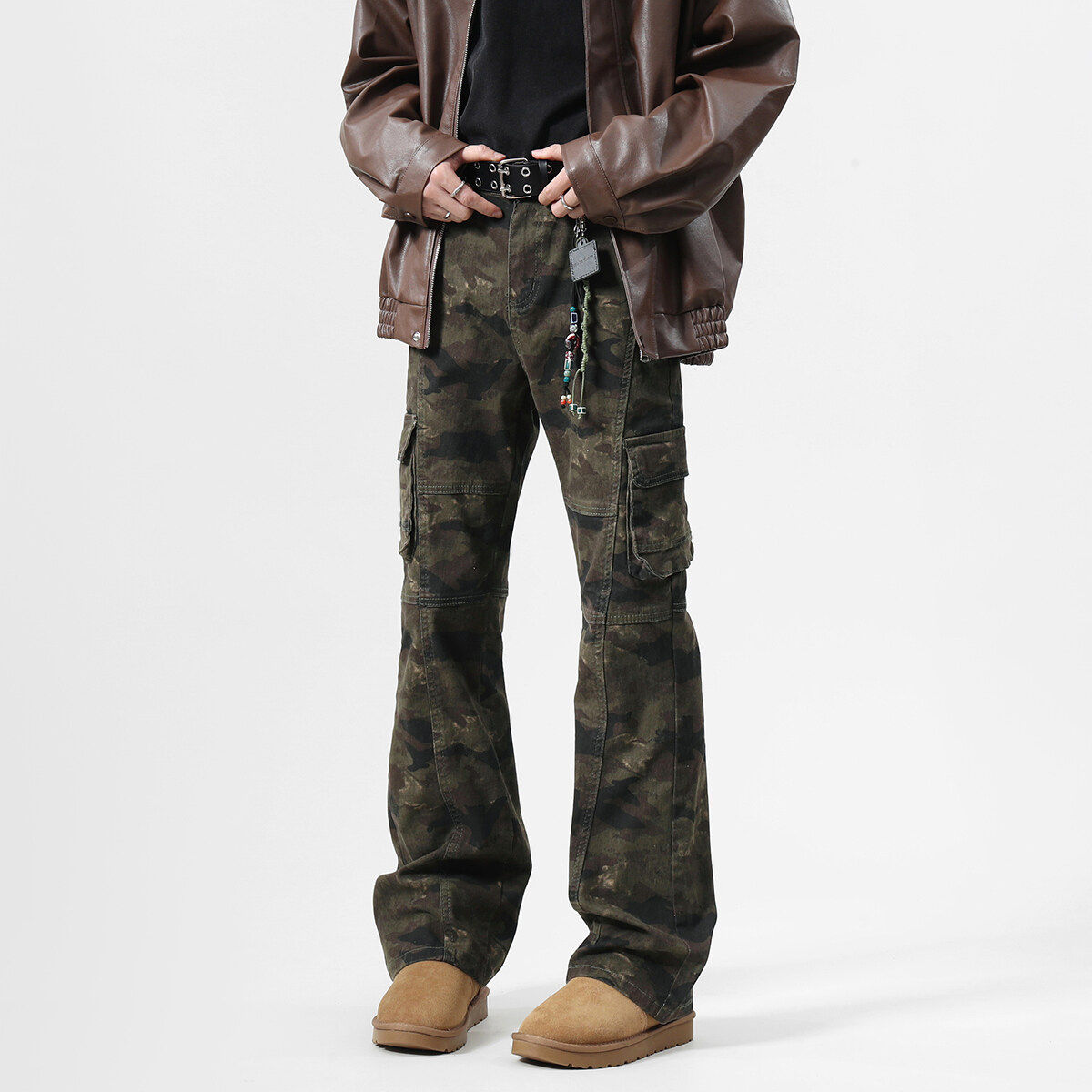 190高个子加长男裤120CM美式迷彩工装裤男春冬季潮牌修身微喇裤子,男装,休闲裤,淘宝优惠券,粉丝福利购,淘宝优惠卷