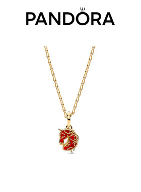 [新品]Pandora潘多拉小火马项链金箔云纹设计本命年马年新年礼物