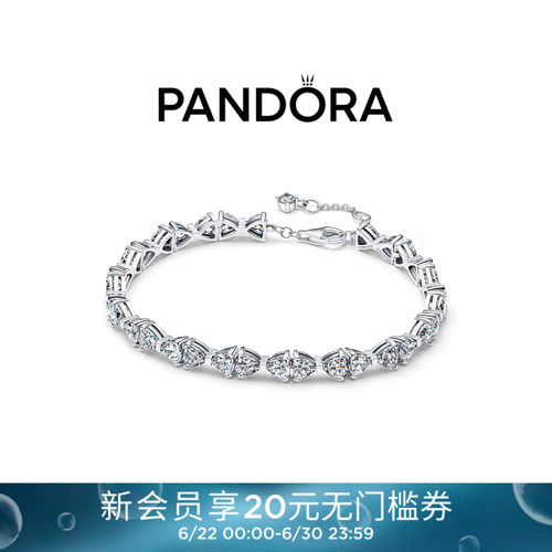 Pandora潘多拉蝴蝶结环链手链银色素链优雅力量精致奢华