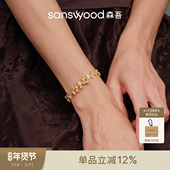 sanswood森吾 金银双色 优雅小雏菊开口手镯轻奢 奥菲莉亚 法式