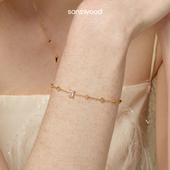 通勤高级感手饰 轻奢方锆石纯银手链女 sanswood森吾 极光方糖