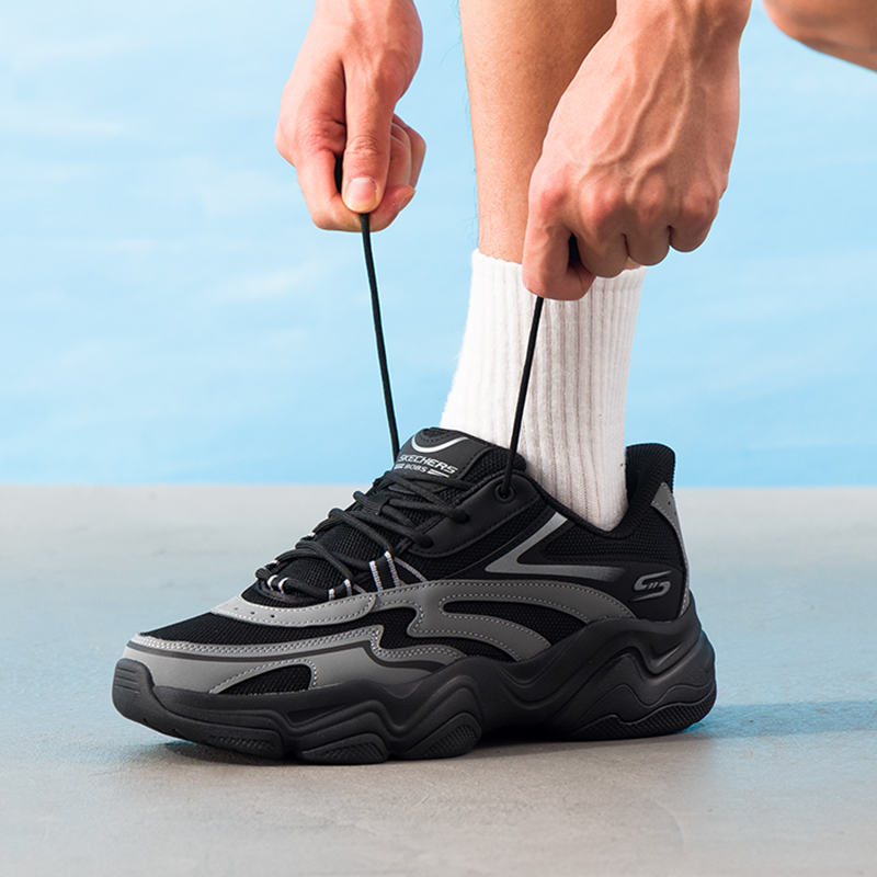 Skechers斯凯奇男鞋D'LITES系列时尚绑带低帮透气潮流运动休闲鞋
