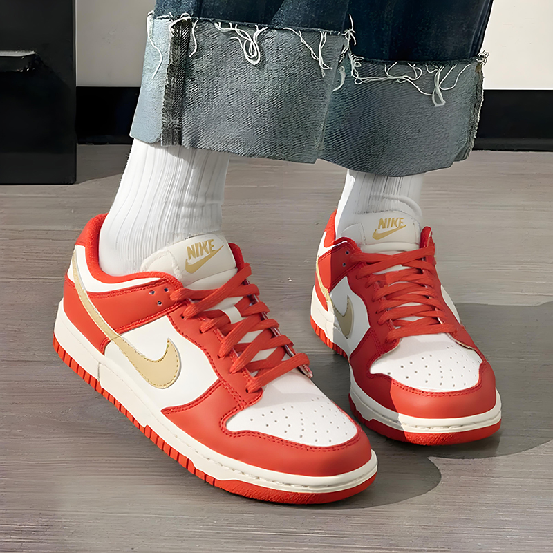 NIKE耐克女鞋2025夏季新款运动鞋Dunk Low板鞋红白色休闲鞋DD1873