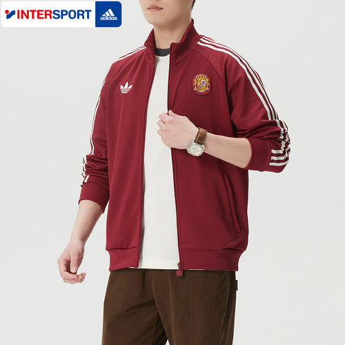 阿迪达斯针织外套男装2026春季新款跑步训练运动服休闲夹克JZ2249