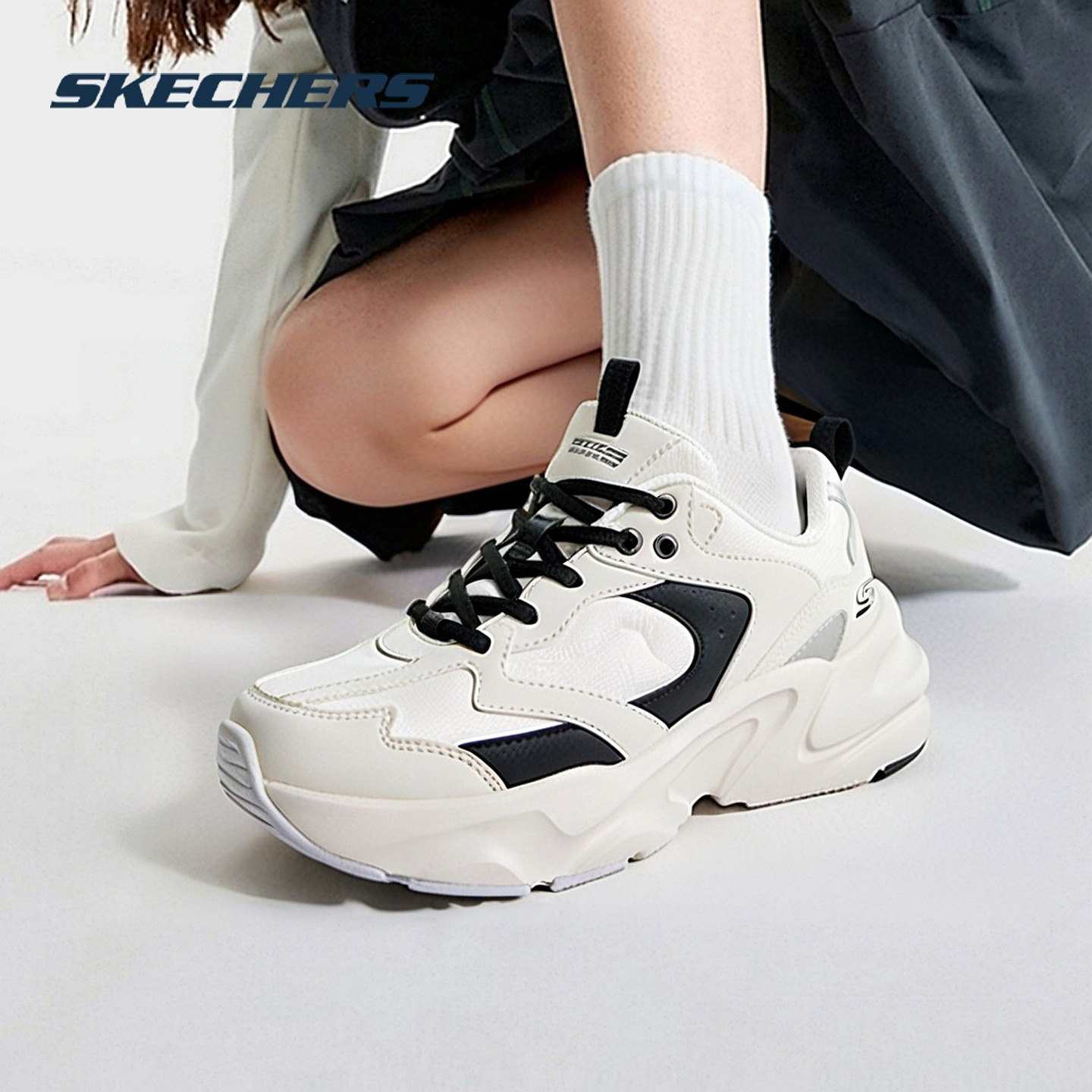 Skechers斯凯奇女鞋厚底老爹鞋厚底缓震运动鞋校园休闲鞋117365,运动鞋new,运动休闲鞋,淘宝优惠券,粉丝福利购,淘宝优惠卷