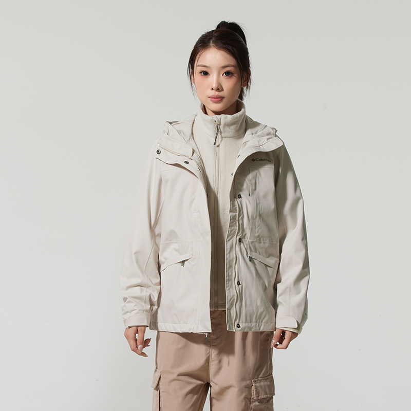 哥伦比亚女子外套2025秋冬户外运动热能三合一抓绒内胆防水冲锋衣