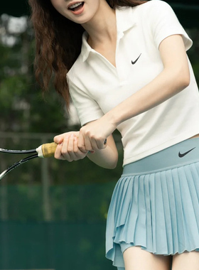NIKE耐克女子ESSNTL SS时尚休闲半袖T恤舒适短袖POLO衫DV7885-133