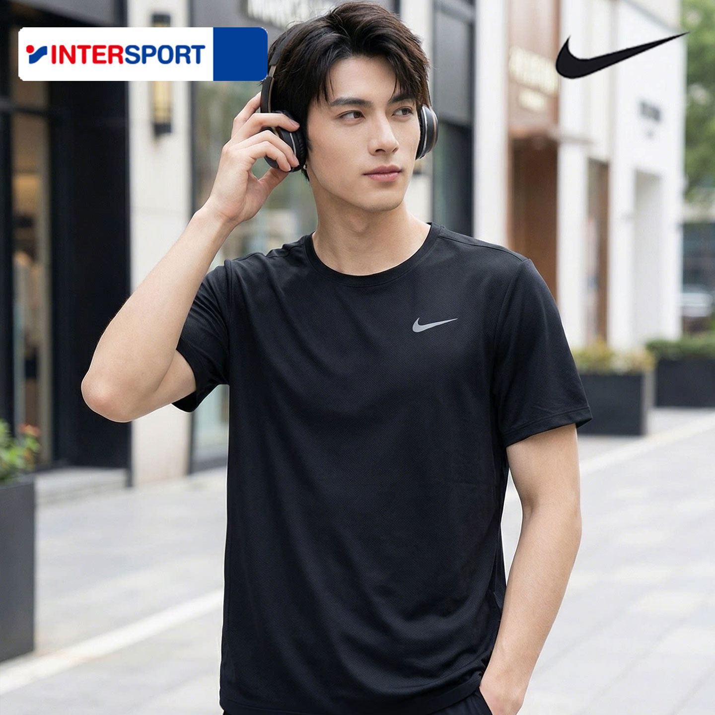 NIKE耐克男士短袖男官方旗舰跑步运动服健身训练T恤快干休闲半袖