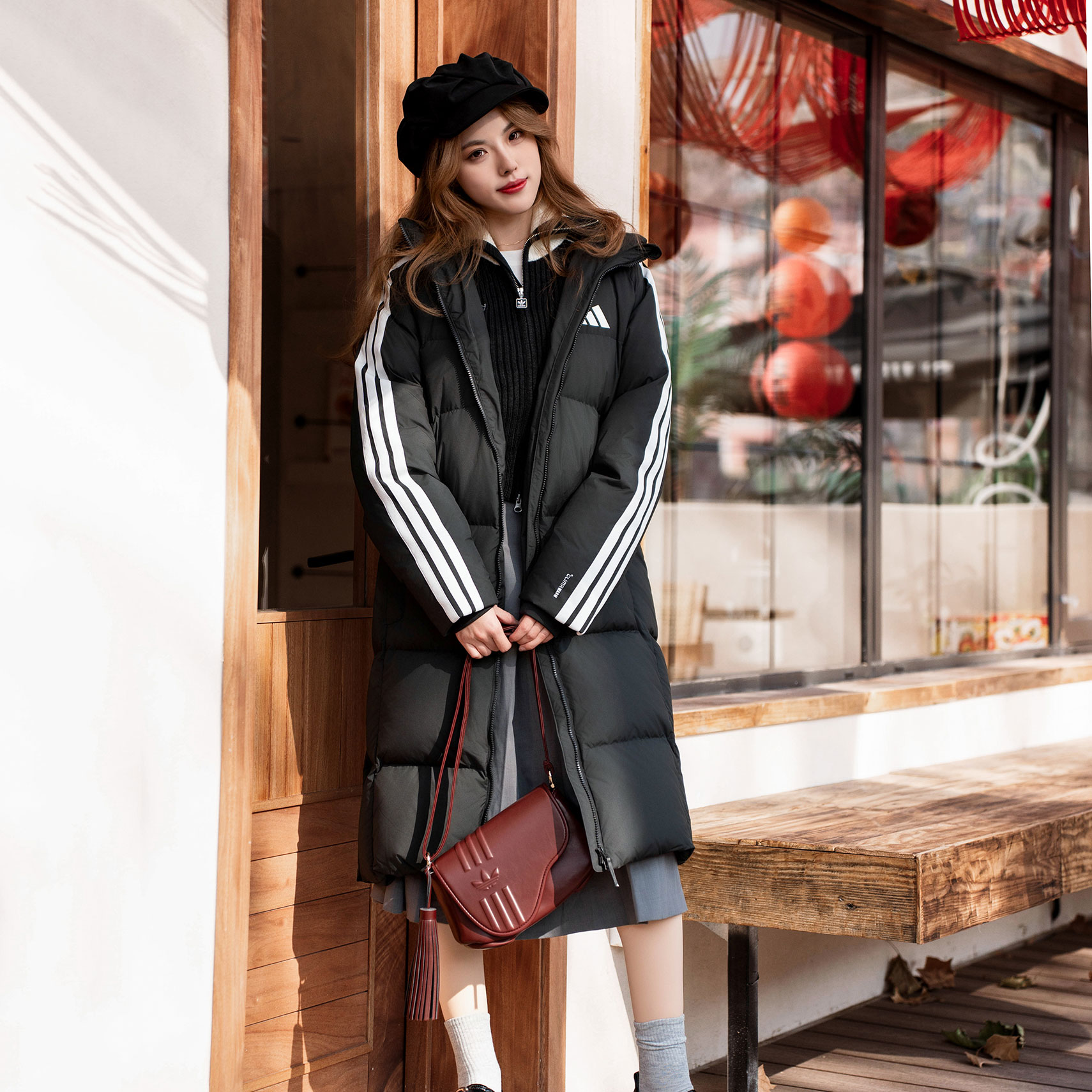 茵特丨阿迪达斯长款羽绒服女装冬季男士情侣户外保暖运动休闲外套