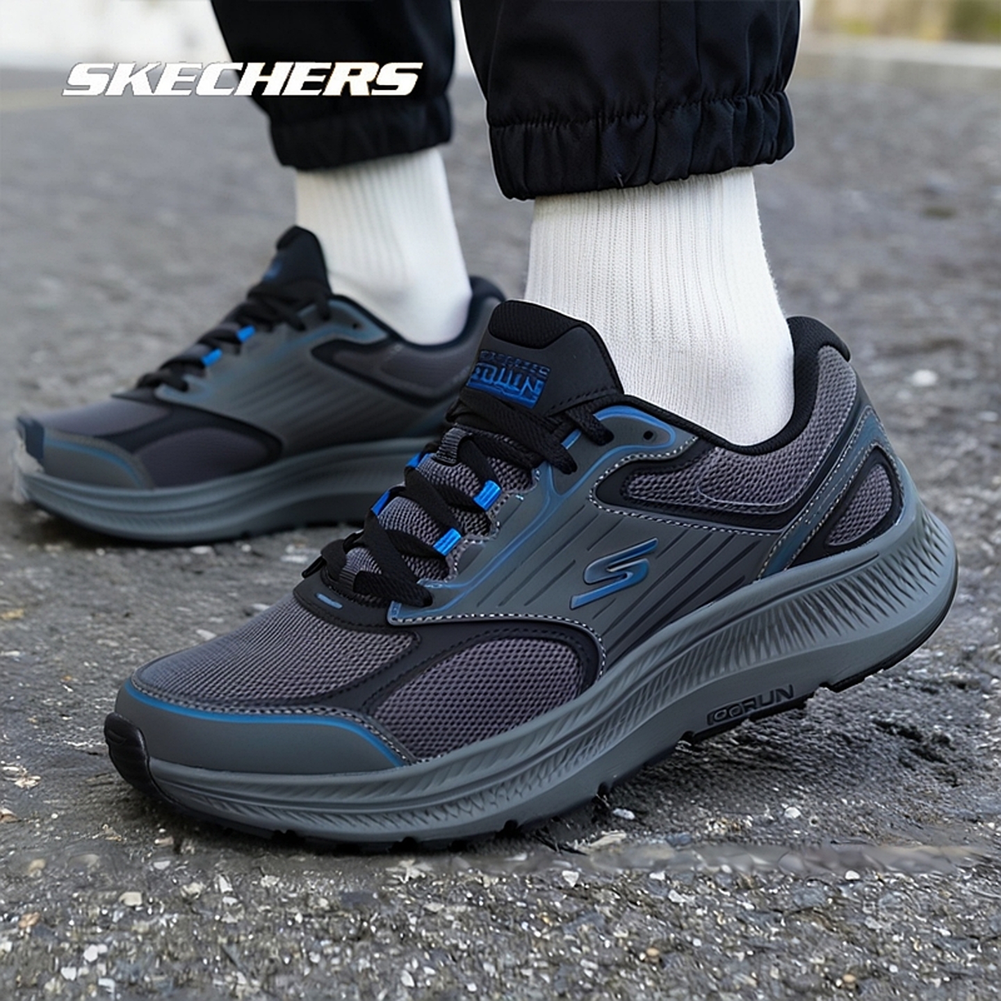 斯凯奇Skechers轻质减震复古跑鞋男鞋休闲鞋潮流复古运动鞋220866