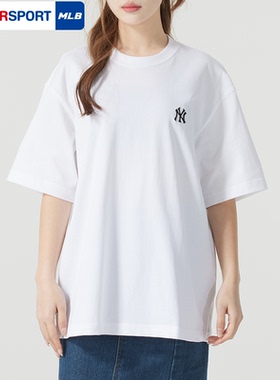 MLB官方 白色短款短袖男女2025秋季新款运动T恤情侣宽松半袖TSB02