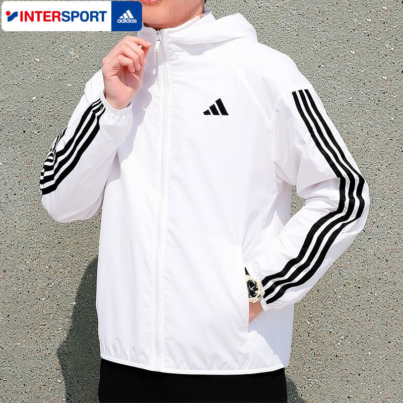 阿迪达斯官网旗舰外套男装春季新款运动服官方正品连帽梭织夹克男