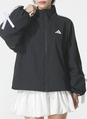 adidas阿迪达斯 秋女三条纹舞动系列拒水运动休闲夹克外套 KT5003