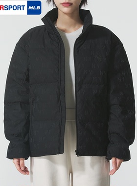 MLB官网羽绒服男女装25冬季新款NY黑色情侣保暖运动外套3ADJM0356