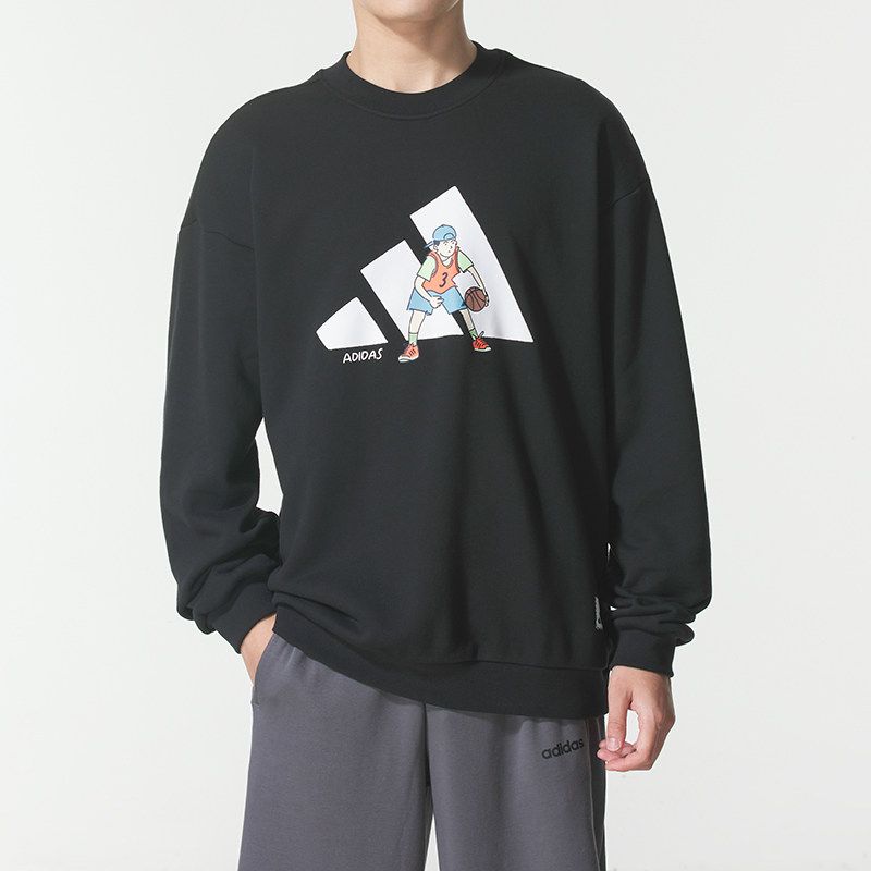 阿迪达斯男装卫衣冬季款运动服健身训练时尚透气休闲套头衫KC5324