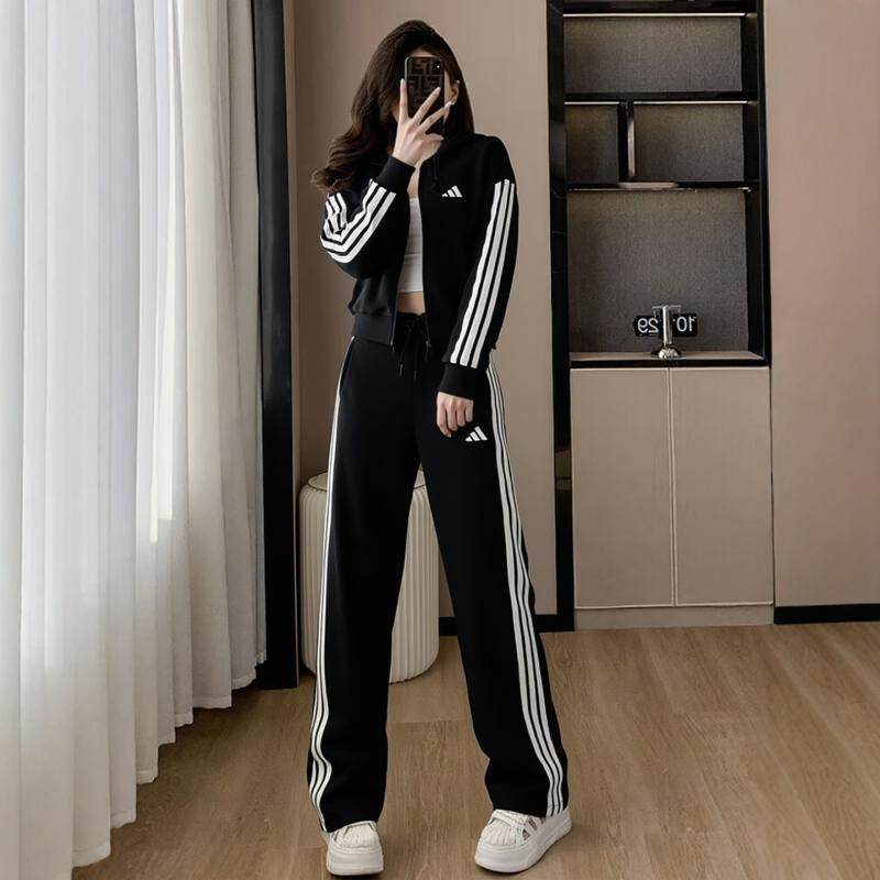 阿迪达斯三条纹套装女装连帽外套冬季新款跑步健身运动服直筒长裤,运动服/休闲服装,运动套装,淘宝优惠券,粉丝福利购,淘宝优惠卷
