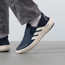 阿迪达斯鞋子男鞋一脚蹬穿脱懒人鞋低帮透气轻便休闲运动鞋JI3503