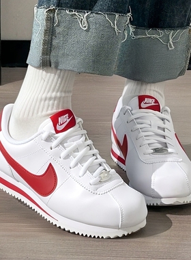 NIKE耐克官方正品女鞋冬季跑步鞋板鞋红勾小白鞋CORTEZ透气休闲鞋