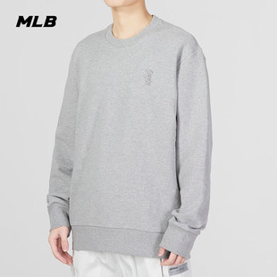 MLB官方情侣卫衣男装2026夏季新款长袖女士运动服套头衫灰色上衣