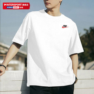 半截袖 运动透气短袖 AR4999 2026夏季 NIKE耐克白色纯棉圆领T恤男士