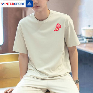T恤衫 趣味马头LOGO运动休闲短袖 KQ5100 2026新年款 阿迪达斯男女装