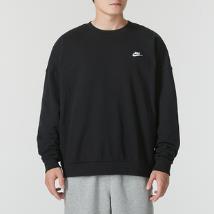 耐克黑色卫衣男装26春季新款运动服圆领透气休闲套头衫HJ1820-0