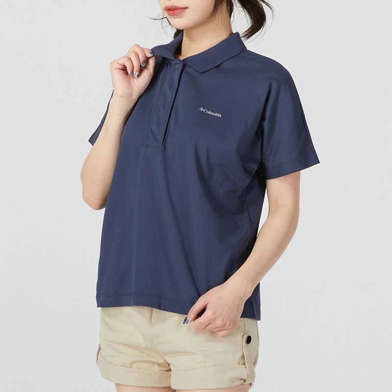 columbia哥伦比亚官方短袖女装夏季户外运动服polo衫上衣翻领t恤