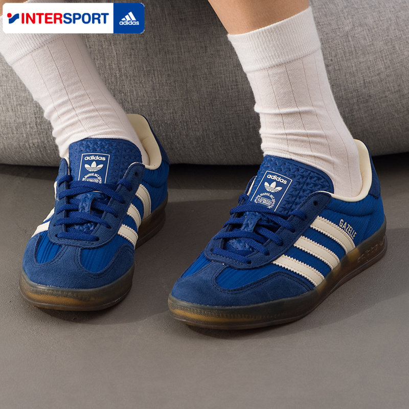 adidas阿迪达斯男鞋女鞋德训鞋冬季蓝色复古运动鞋休闲板鞋JS1410