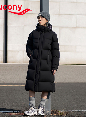 Saucony索康尼官方羽绒服女冬季H型梭织长款宽松外套SA1250DJ12L