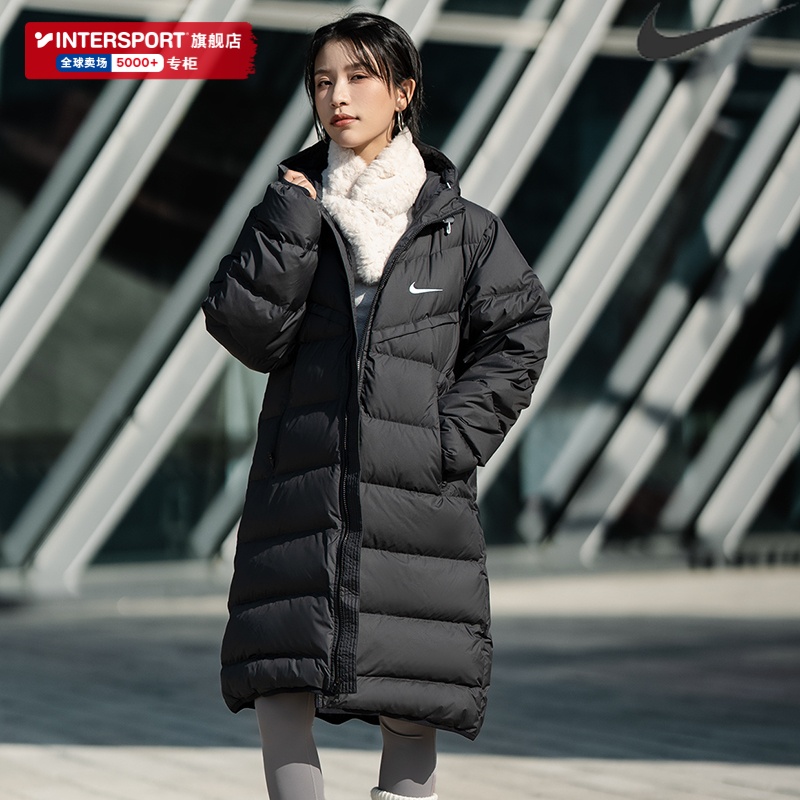 女子中长款耐克官方正品羽绒服