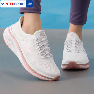 Skechers斯凯奇女士网面透气闪穿一脚穿减震运动基础跑步鞋129006