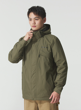 哥伦比亚冲锋衣男秋冬户外徒步登山抓绒内胆三合一防水外套WE6504