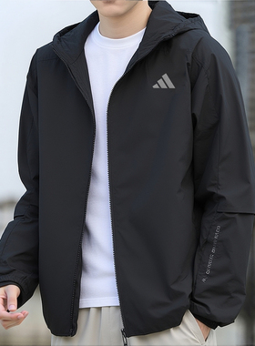 Adidas阿迪达斯男装2026冬季新款凉感运动休闲连帽夹克外套KB5157