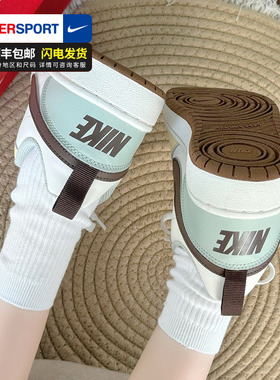 Nike耐克女鞋2025冬季新款COURT童鞋低帮运动鞋黄绿色板鞋BQ5448