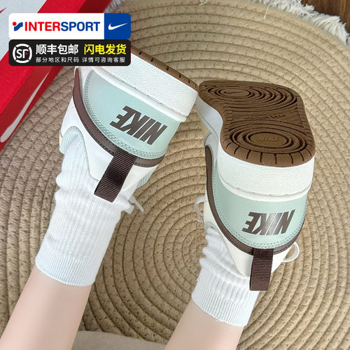 Nike耐克女鞋2025冬季新款COURT童鞋低帮运动鞋黄绿色板鞋BQ5448