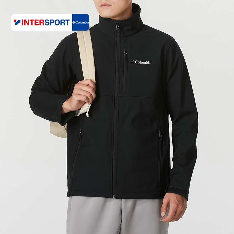 Columbia哥伦比亚软壳衣男士冬季户外拒水徒步外套抓绒夹克WE6044