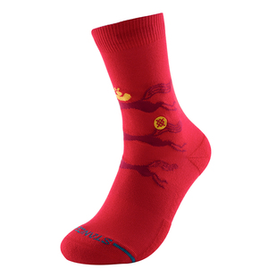 STANCE斯坦斯新年款袜子2026春季新款运动袜马年中筒袜红色男女袜