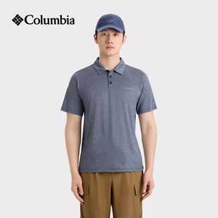 透气POLO衫 Columbia哥伦比亚商务T恤男装 短袖 速干半袖 AJ3614 夏季